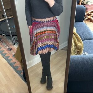Lily White Multicolor Asymmetrical Skirt